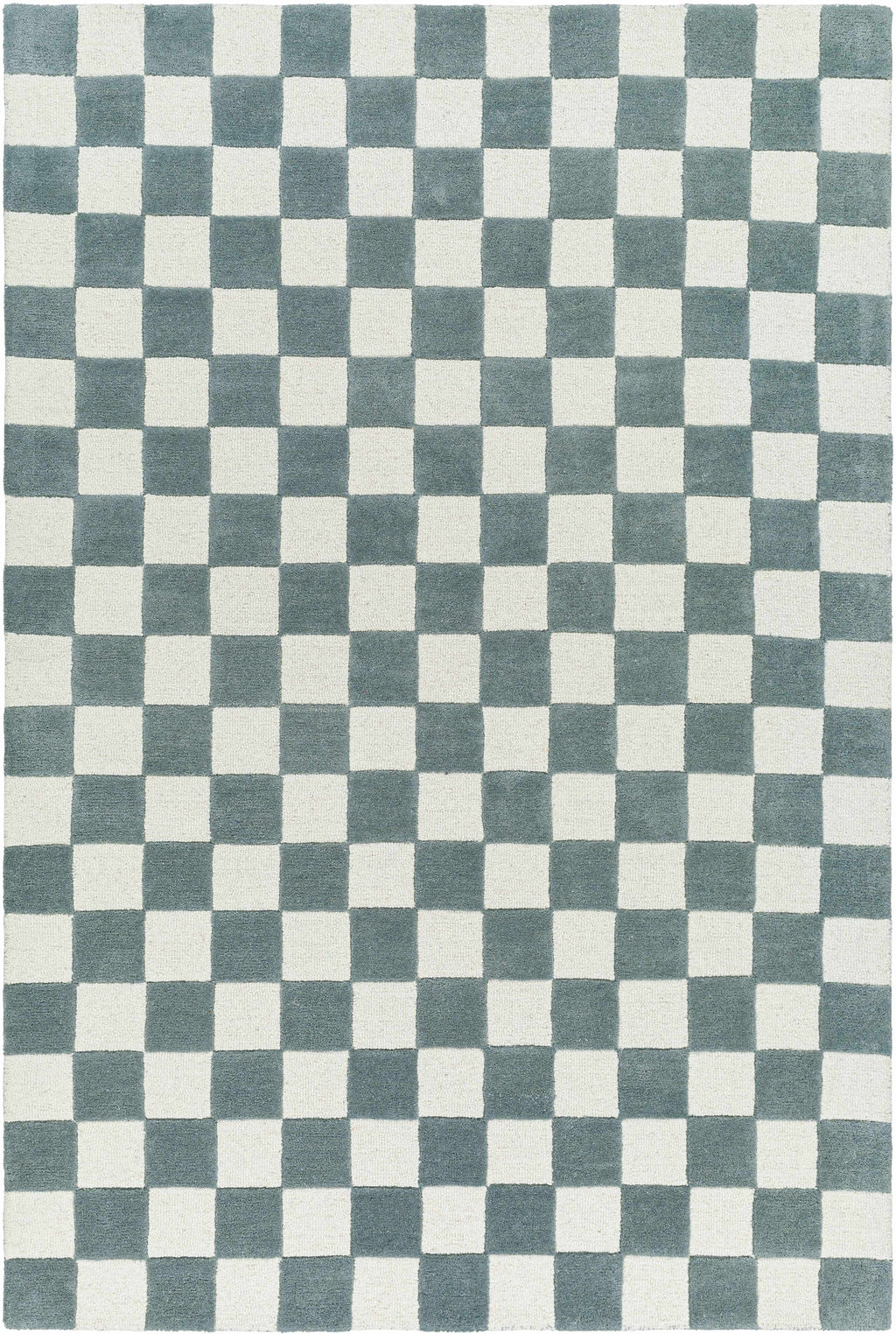 Timin Blue Gray Checkered Area Rug - Clearance