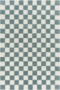 Timin Blue Gray Checkered Area Rug - Clearance