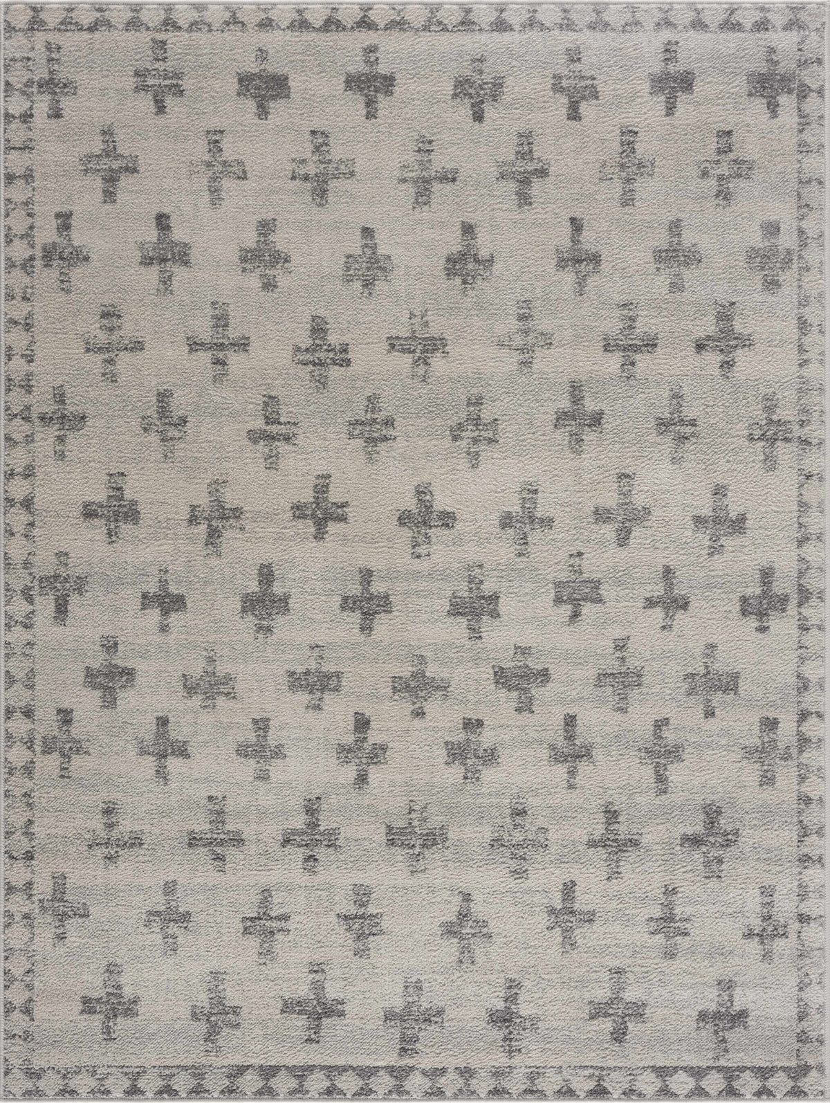 Tigris Swiss Cross Ivory&Gray Area Rug - Clearance