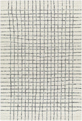 Yates White Grid Wool Area Rug - Clearance